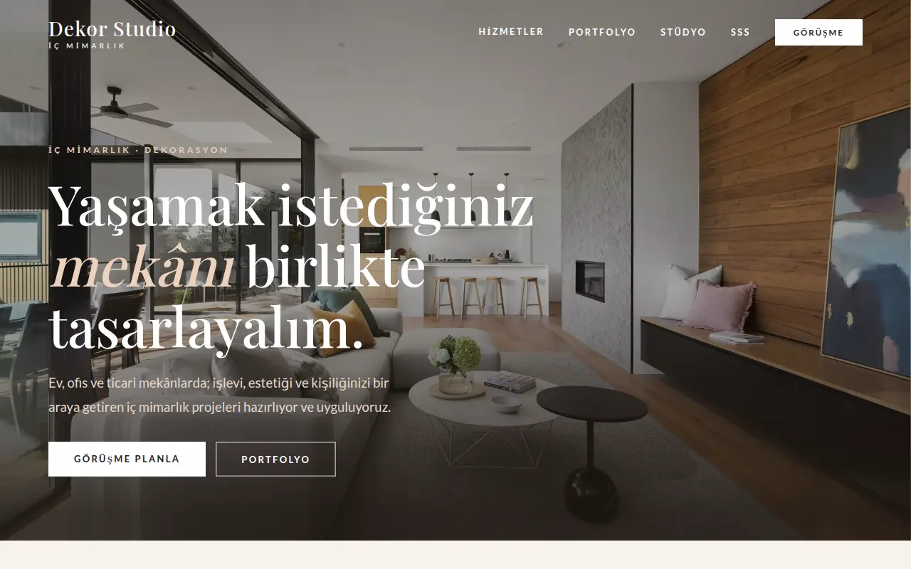 İç Mimarlık Web Sitesi — Dekor Studio